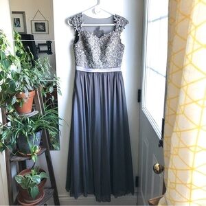 Grey or silver formal dress
